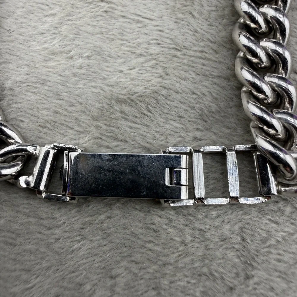 Vintage ID Bracelet Silver Tone Adjustable Not Engraved 8.5